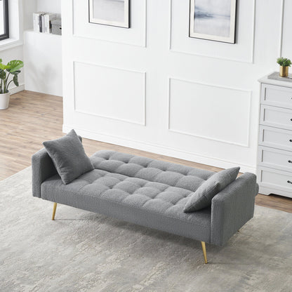 Teddy Fleece Sofa Bed With Luxurious Throw Pillows Home Essentials