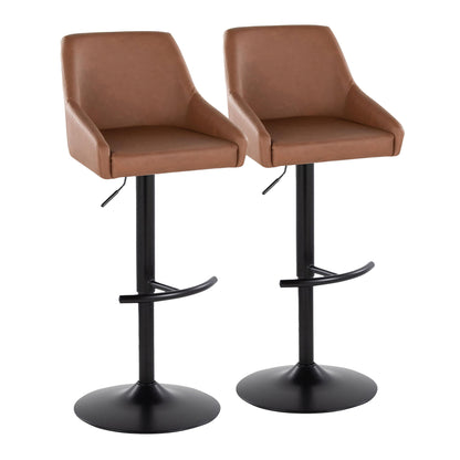 Hannah - Transitional Adjustable Barstool With Swivel With Rounded T Footrest (Set of 2) Lumi Source
