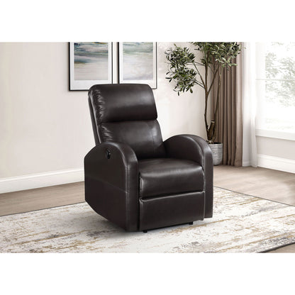 Meglia - Upholstered Power Recliner Chair With Smooth Button Controls - Brown Furniture Max
