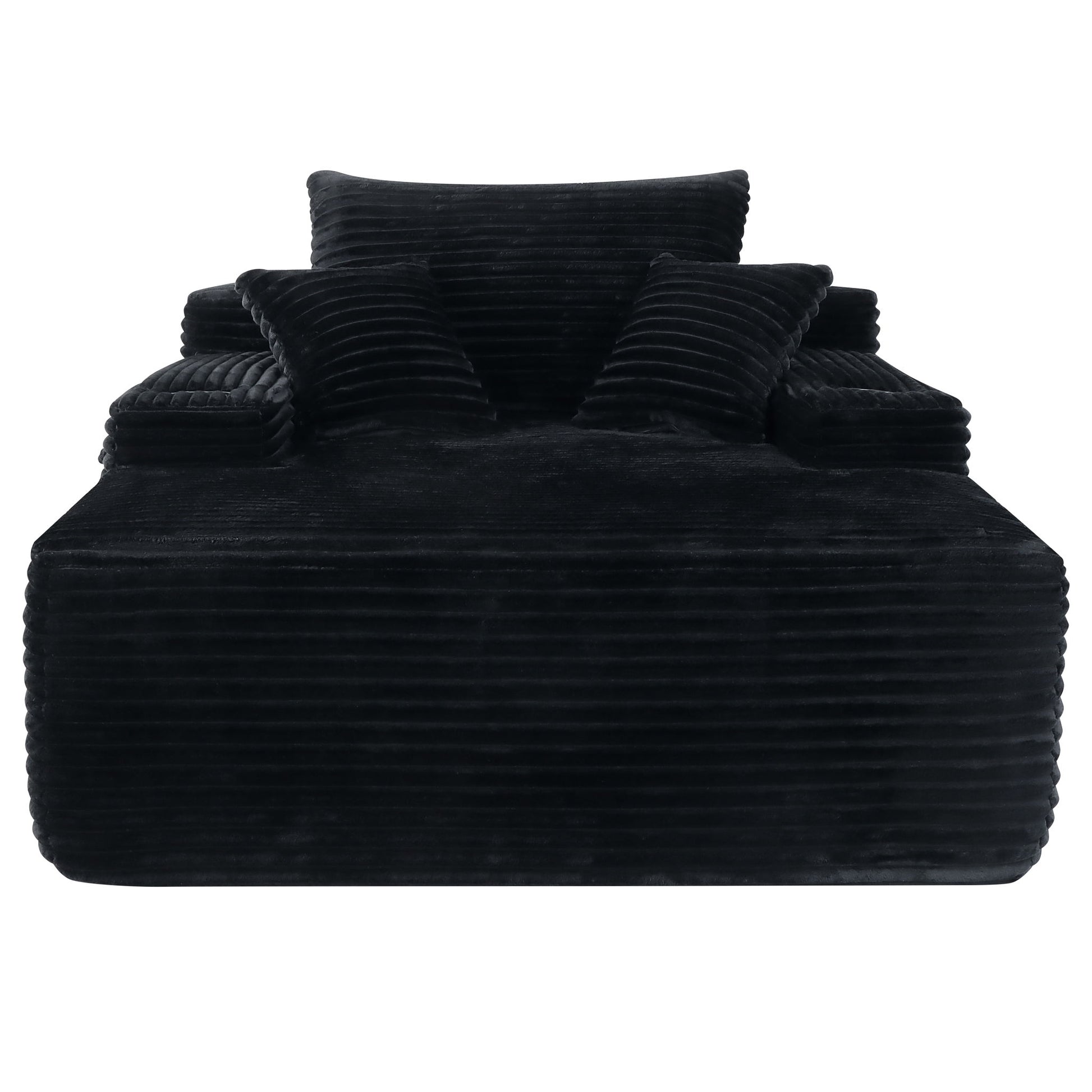 Convertible Chaise Lounge Chair & Wide Armrest & Throw Pillows - Black Home Essentials