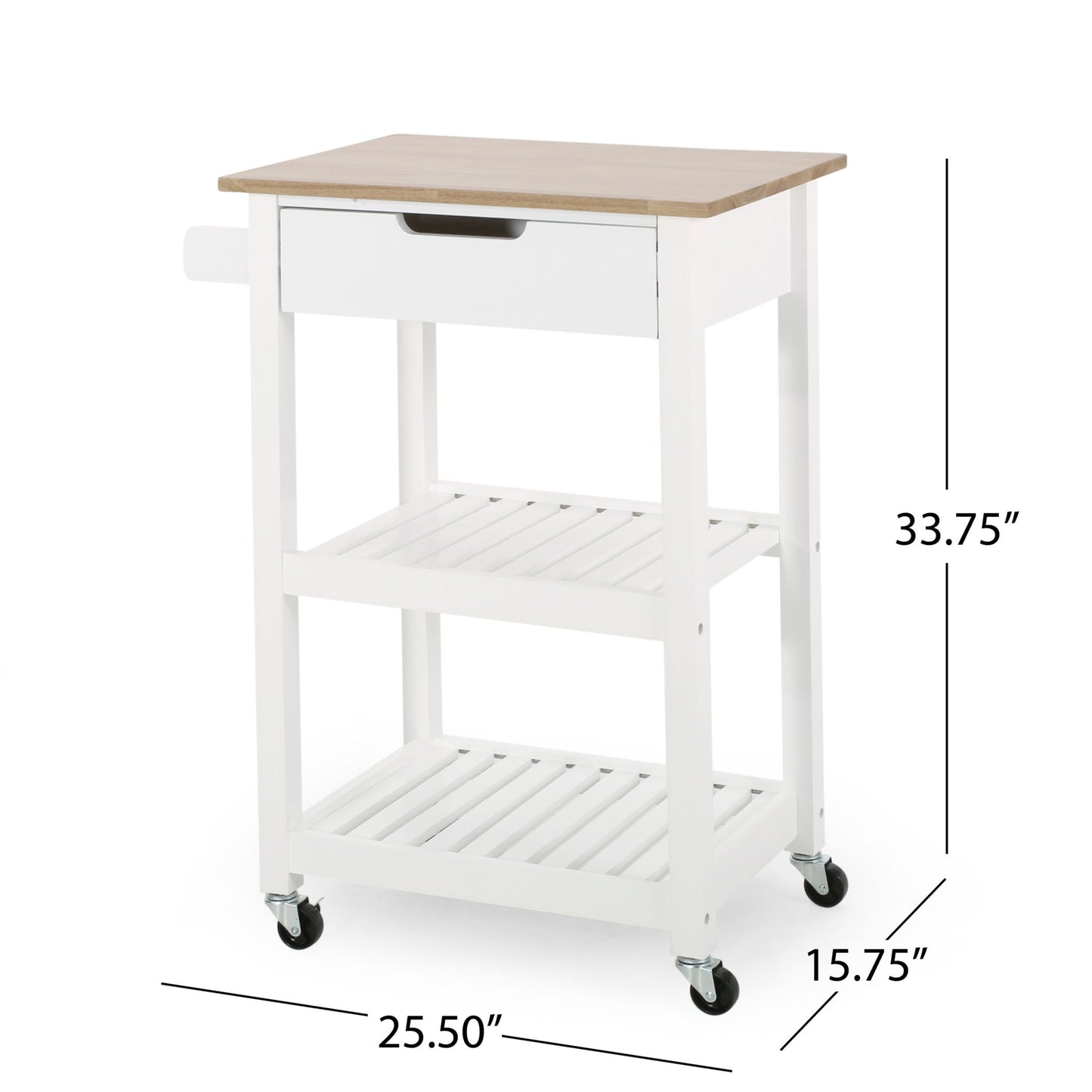 Tattnall - Kitchen Cart With Wheels Noble House