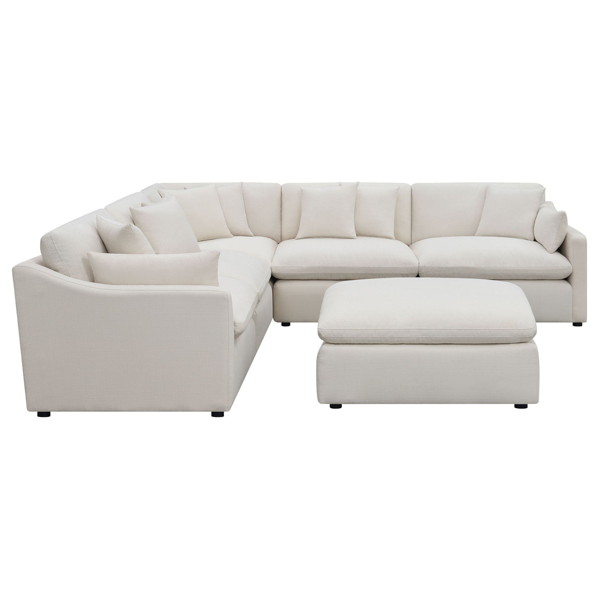 Greeley - 6 Piece Upholstered Modular Sectional Sofa - Ivory Furniture Max