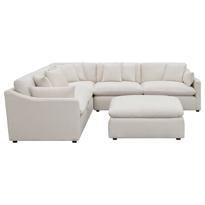 Greeley - 6 Piece Upholstered Modular Sectional Sofa - Ivory Furniture Max