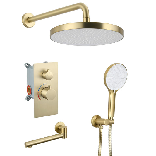 10" Shower System Set With Control Valve And Overhead Shower Daily Nest