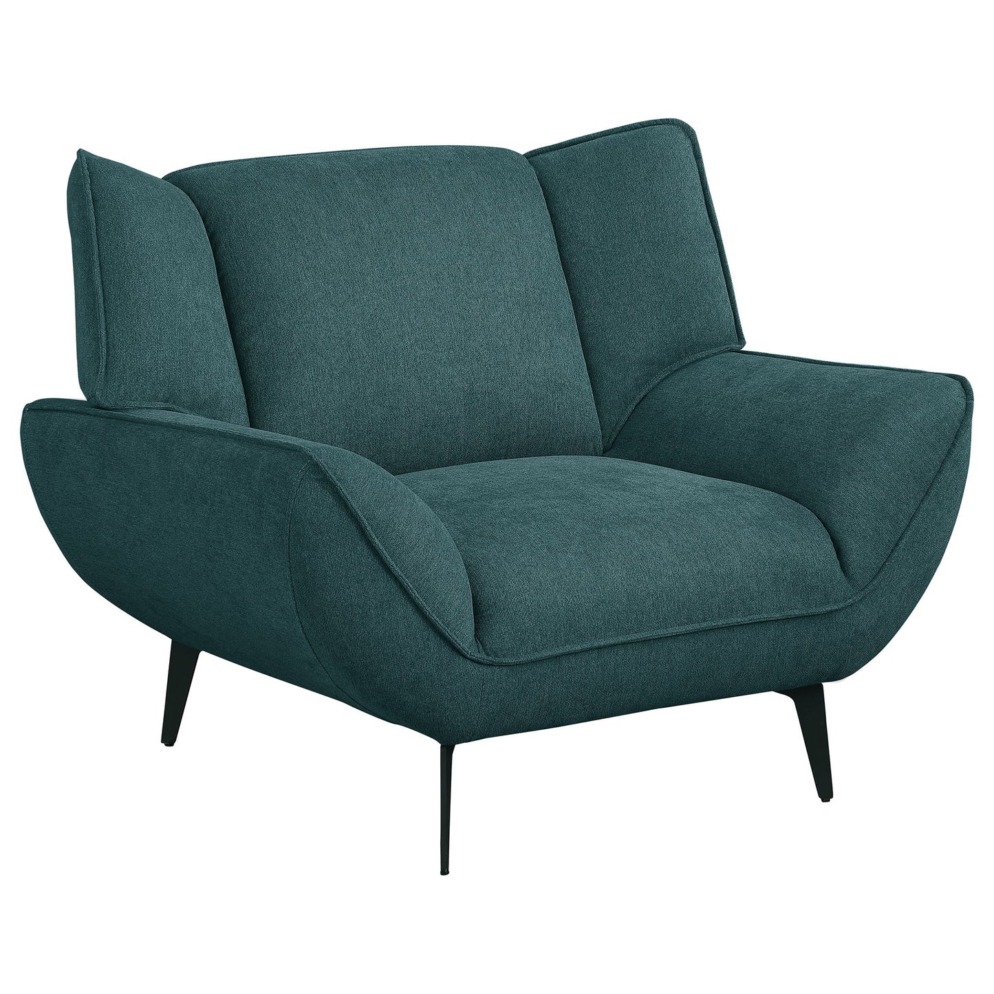 Grenada - Upholstered Flared Arm Accent Chair - Teal Blue Furniture Max