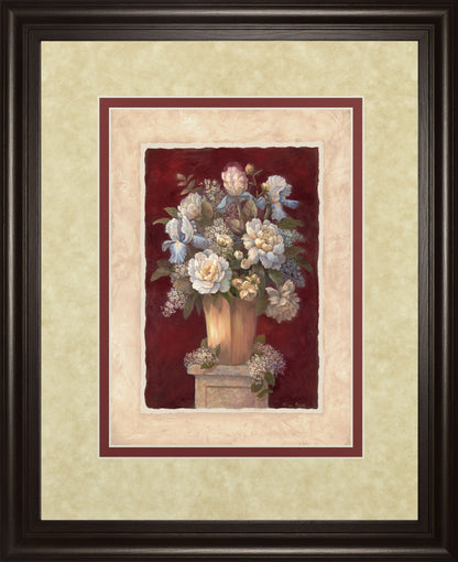 Traditional Red Il By Vivian Flasch - Framed Print Wall Art - Red Classy Art