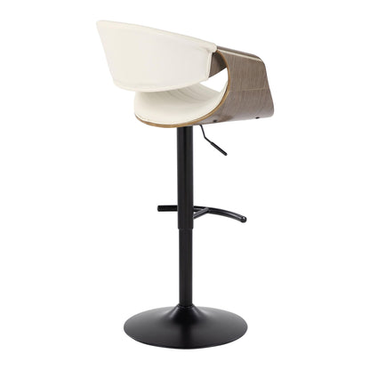 Symphony - Mid Century Modern Adjustable Barstool With Swivel With Rounded T Footrest (Set of 2) Lumi Source