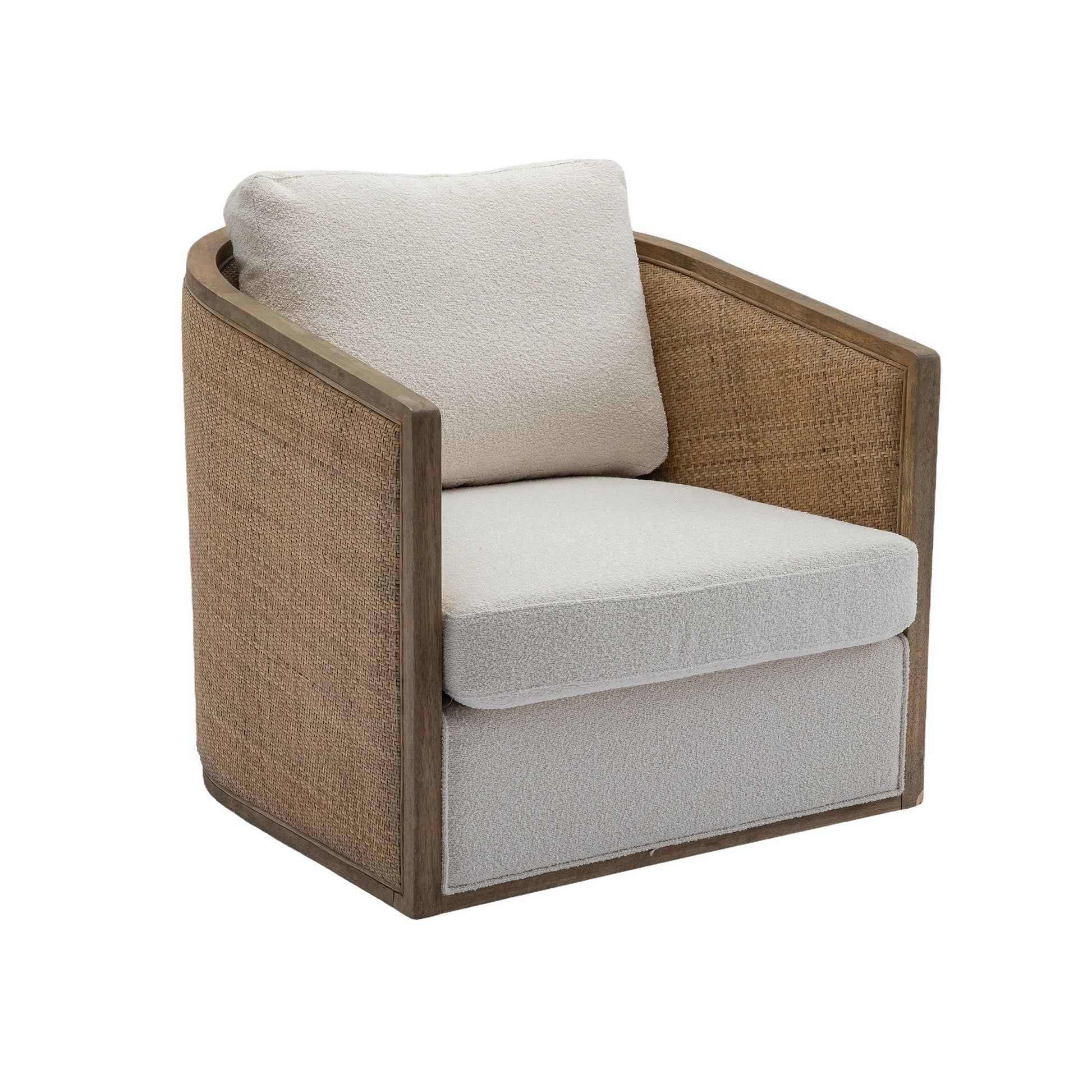 Barrel, Comfy Round Accent Sofa Chair With 360 Degree Swivel, Leisure Arm Home Essentials