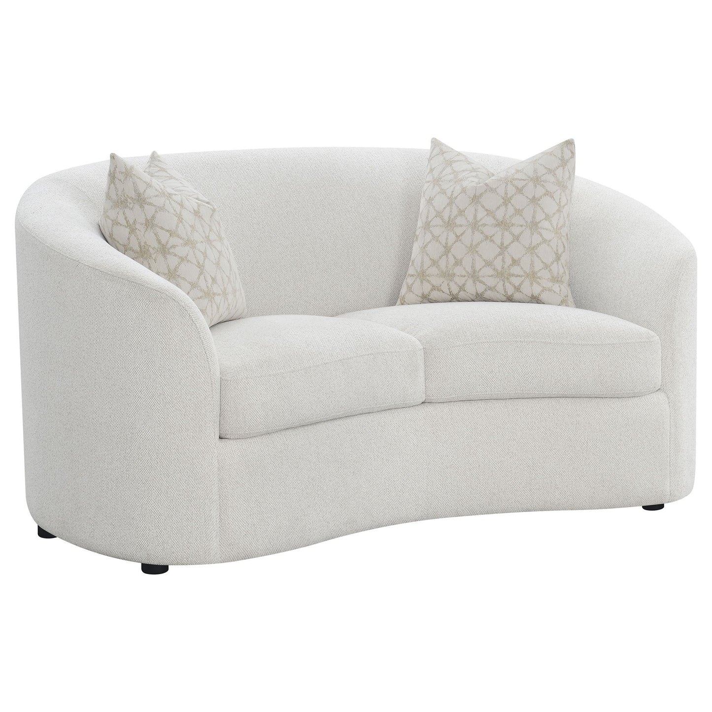 Rory - Sloped Arms Loveseat With Pillows - White Furniture Max