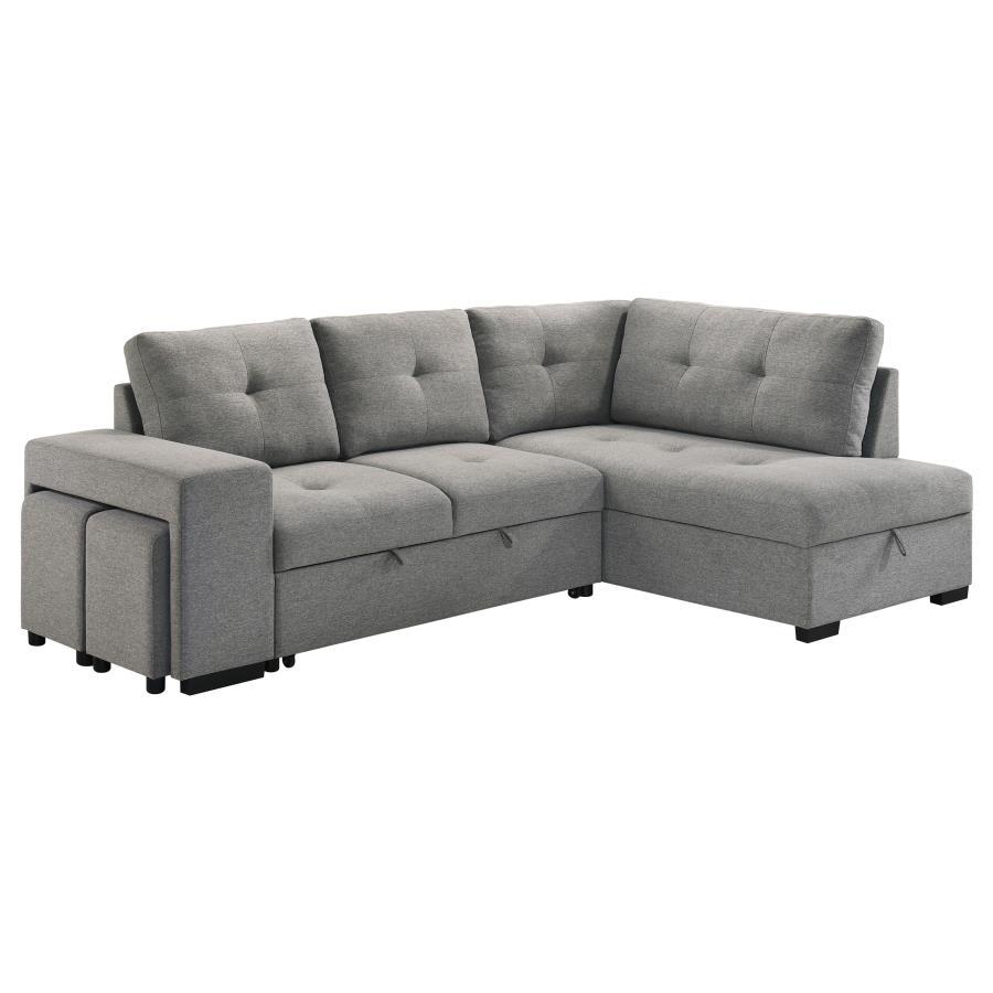 Roanne - Fabric Upholstered Sleeper Sectional Sofa - Gray Coaster Fine Furniture