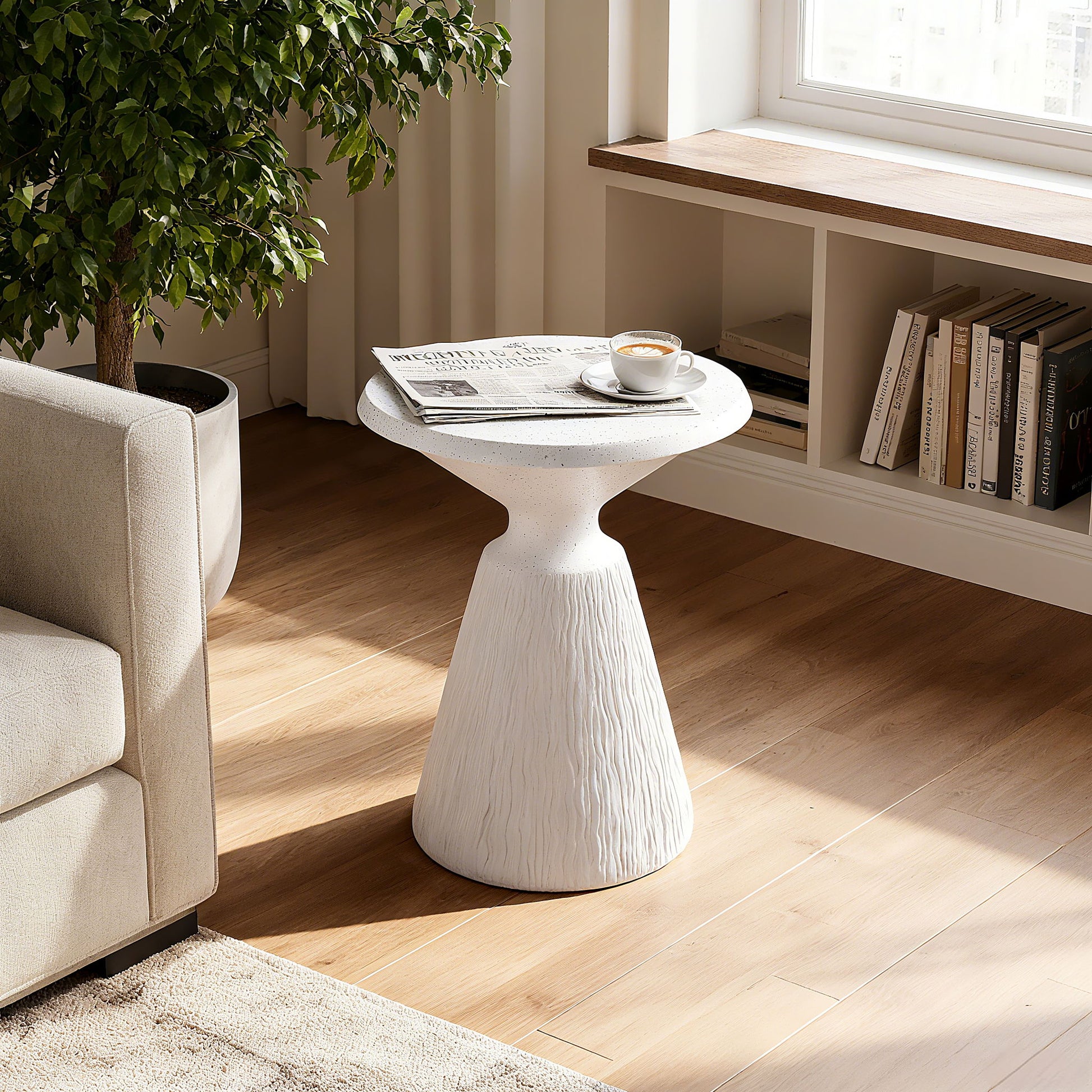 Outdoor End Table, Round Garden Stool - Aqua Grey Home Essentials