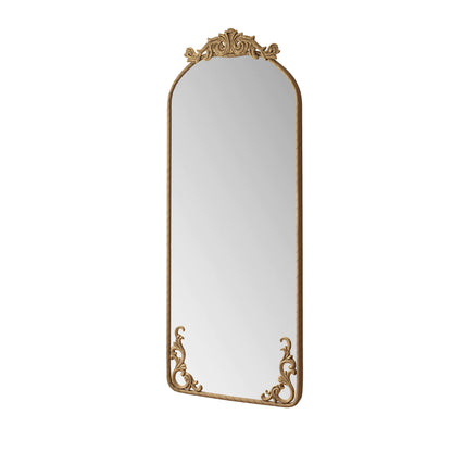 Full Body Arched Mirror With Vintage Carved Applique Daily Nest