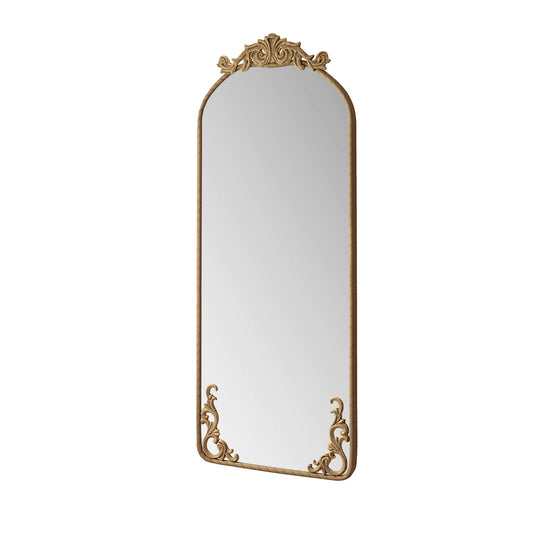 Full Body Arched Mirror With Vintage Carved Applique Daily Nest