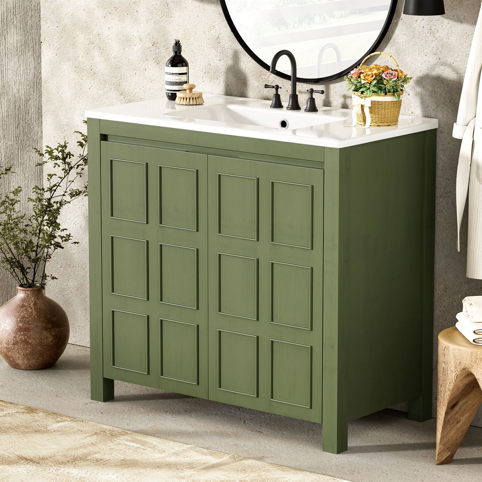 Bathroom Vanity Organizer With Sink, Combo Cabinet Set, Bathroom Storage Cabinet Hearth and Haven