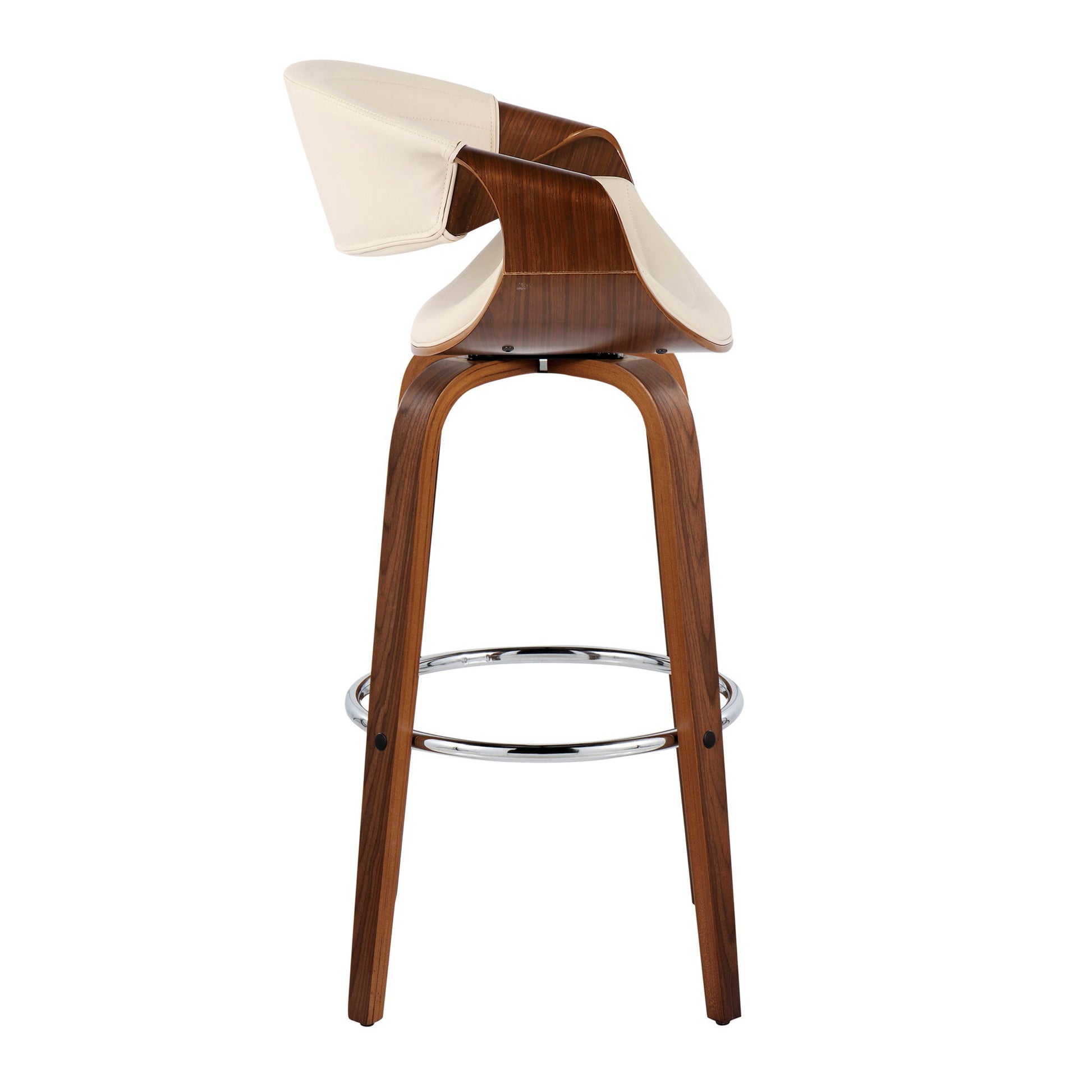 Symphony - Mid Century Modern Fixed Height Barstool With Swivel With Round Footrest (Set of 2) Lumi Source
