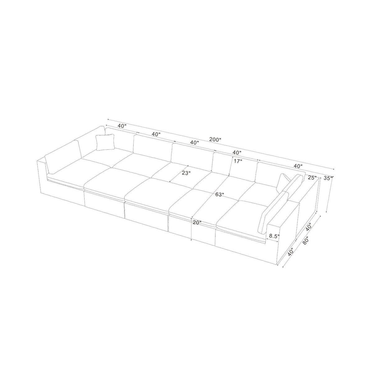 Custom Configuration Modular Sectional & Toss Pillows Home Essentials