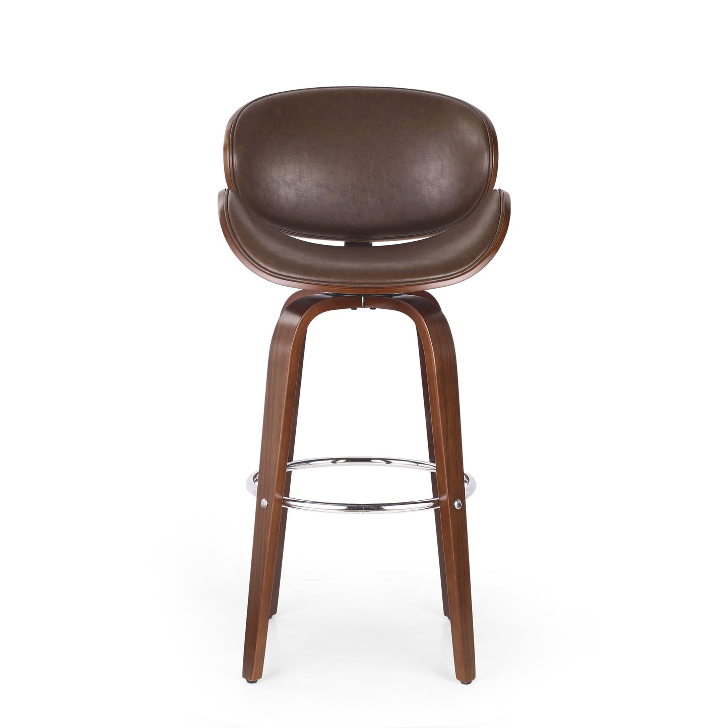 Lumos - Mid Century Modern Upholstered Swivel Barstool Noble House