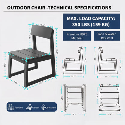 All Weather Patio Dining Chairs (Set of 2) Home Essentials