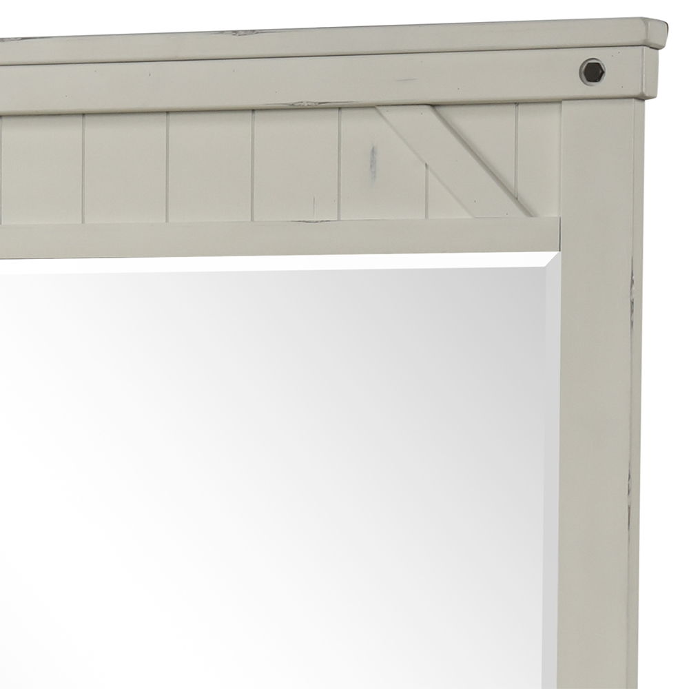 Industrial Farmhouse Mirror - White Bernards Furniture
