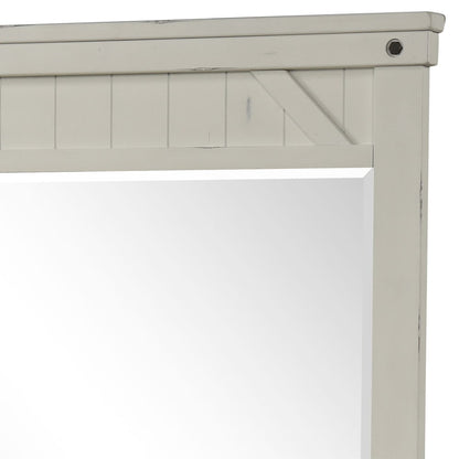 Industrial Farmhouse Mirror - White Bernards Furniture