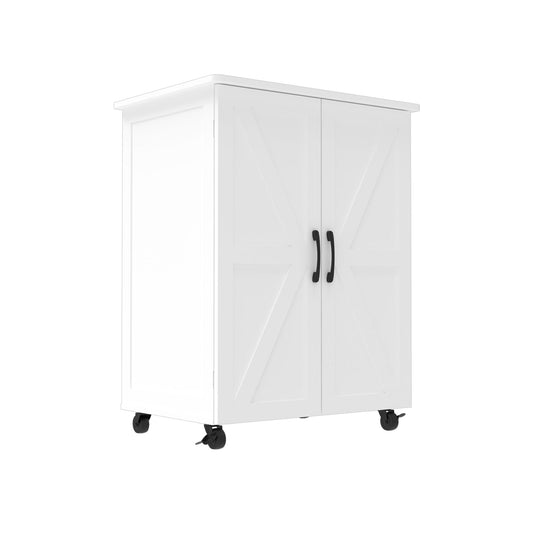 Exquisite Craftsmanship Rice Door Storage Cabinet, Large Capacity - White Home Essentials