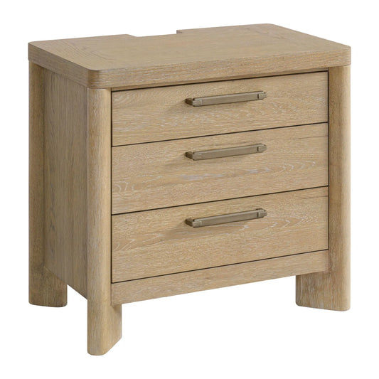 Clove - 3 Drawer Nightstand - Tan Emerald Home