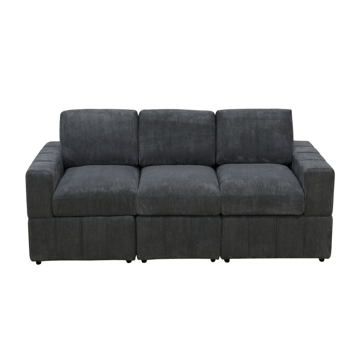 Oversized Modular Sectional Sofa 3 Piece Set For Living Room - Dark Gray Home Essentials