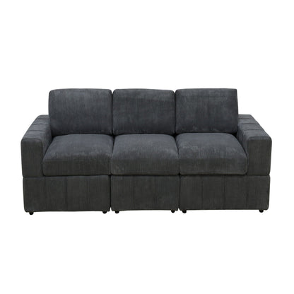 Oversized Modular Sectional Sofa 3 Piece Set For Living Room - Dark Gray Home Essentials