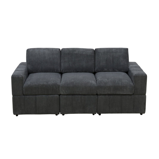 Oversized Modular Sectional Sofa 3 Piece Set For Living Room - Dark Gray Home Essentials