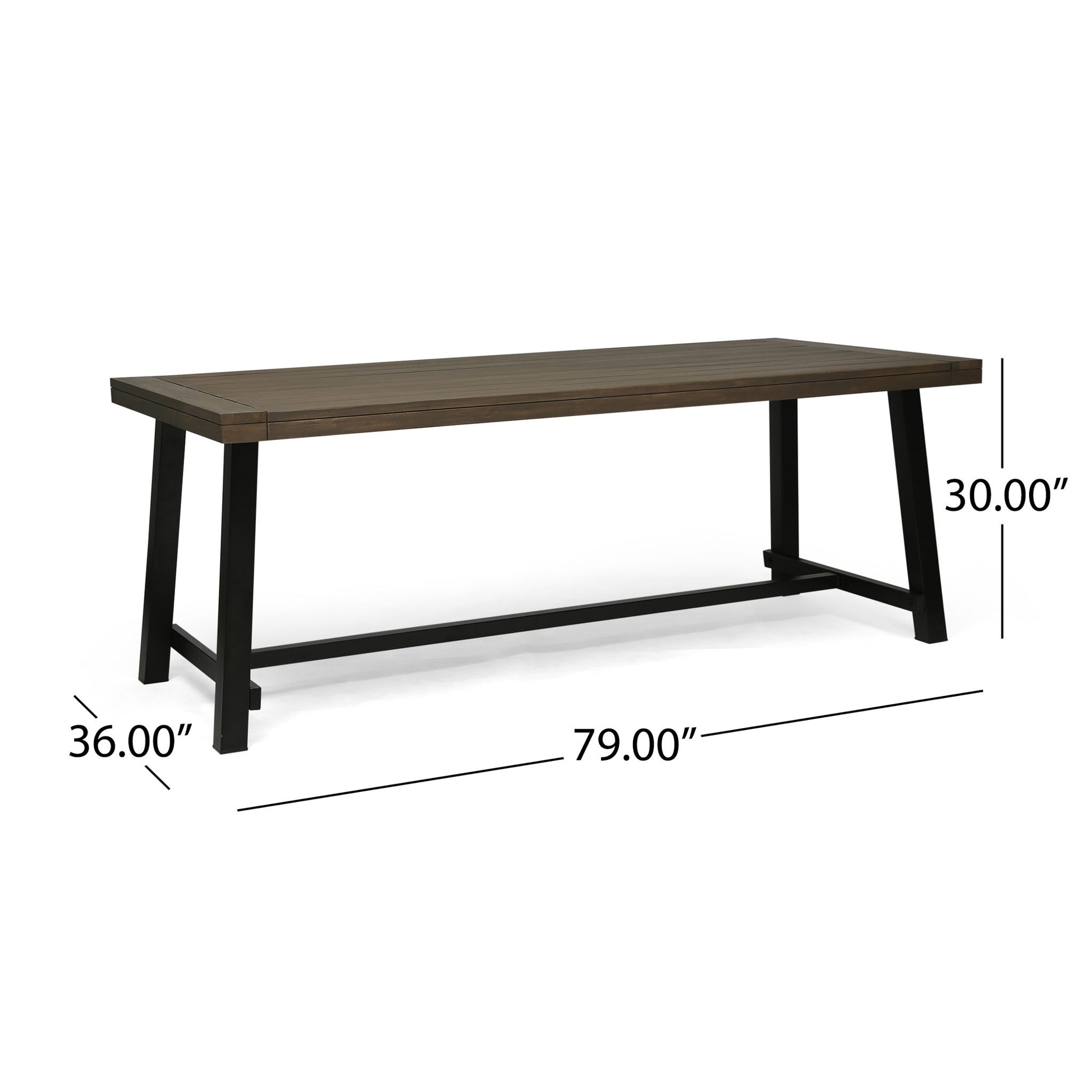 Outdoor Dining Table - Gray / Rustic Metal Noble House