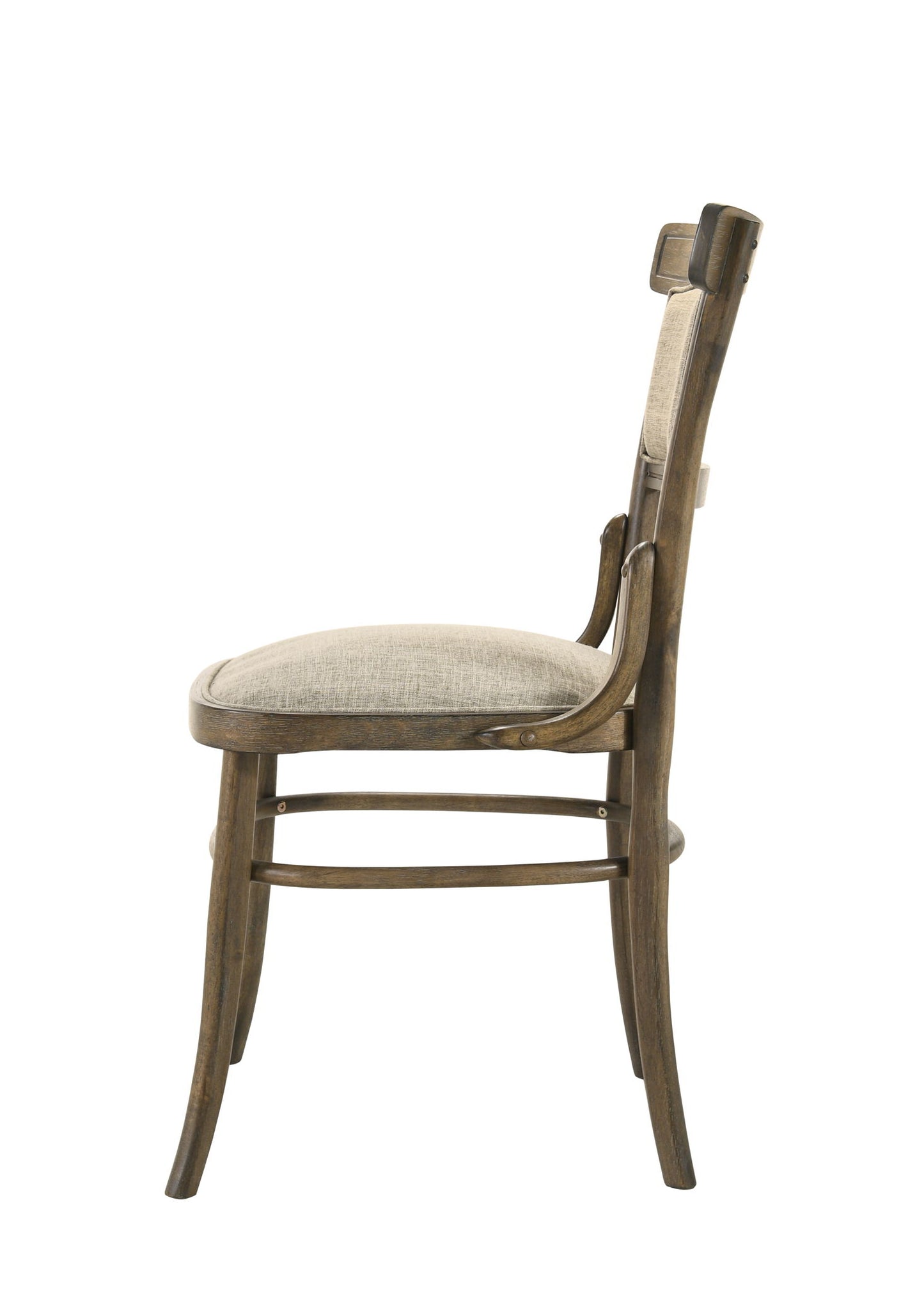 Bistro - Wide Contemporary Fabric Dining Chair With Cushion (Set of 2) - Vintage Walnut Lilola Home