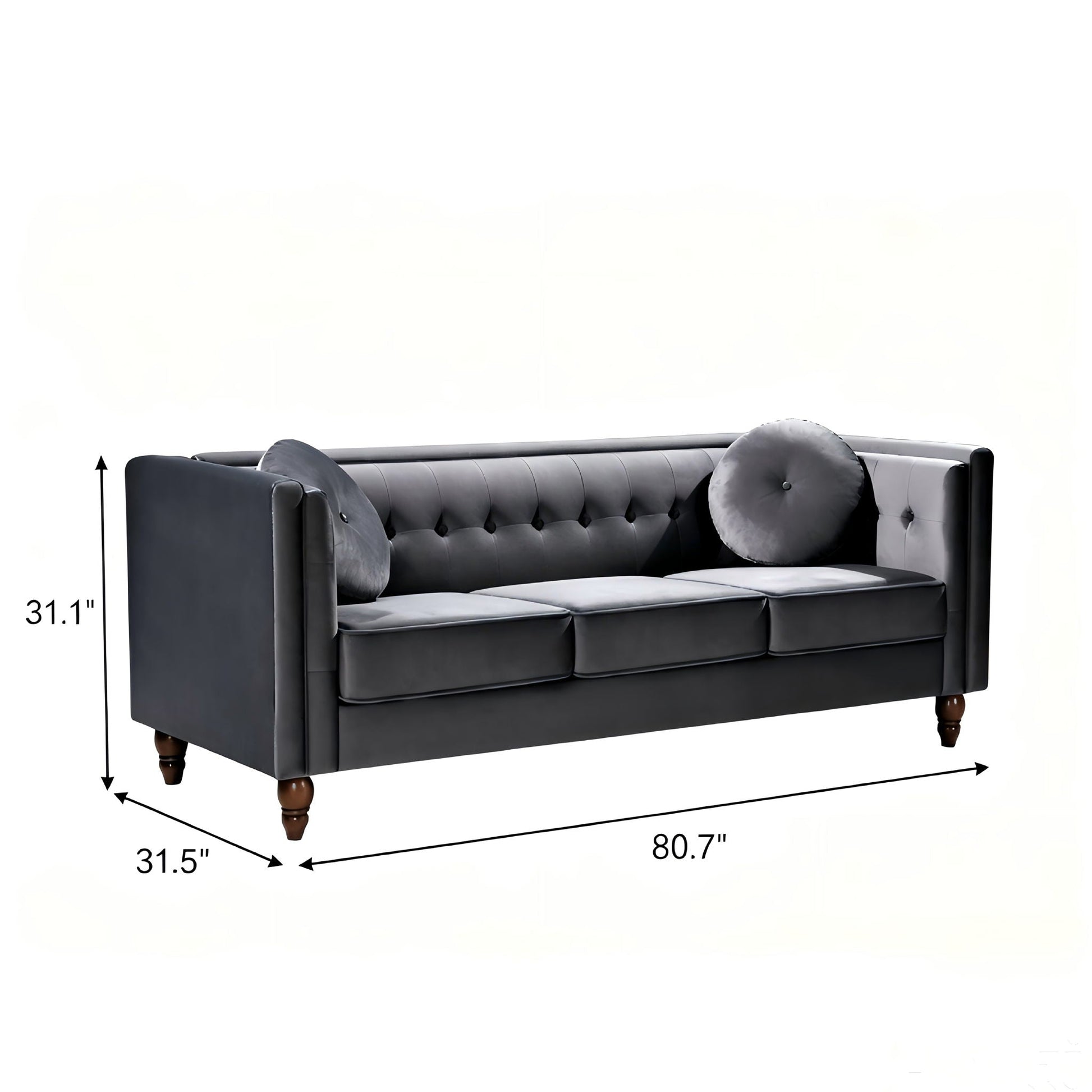 Chesterfield Sofa With Square Arms For Living Room US Pride