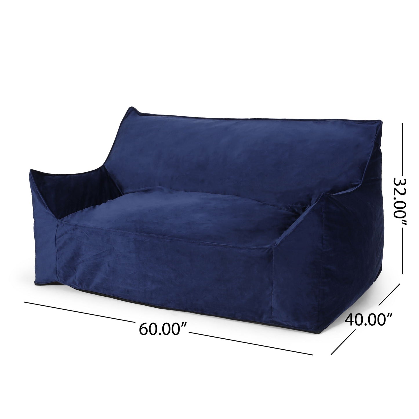 Fila - Velveteen Oversized Seater Bean Bag Chair With Armrests Home Essentials