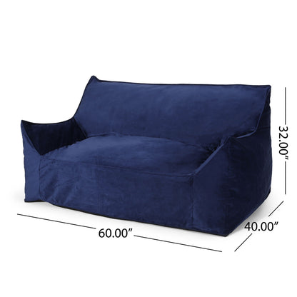 Fila - Velveteen Oversized Seater Bean Bag Chair With Armrests Home Essentials