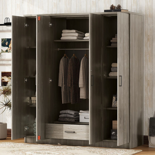 4 Door Wardrobe With 1 Drawer DreamHaus