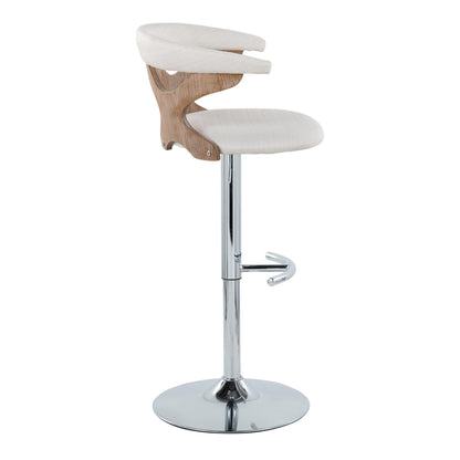 Gardenia - Contemporary Adjustable Barstool With Swivel / Rounded T Footrest (Set of 2) Lumi Source