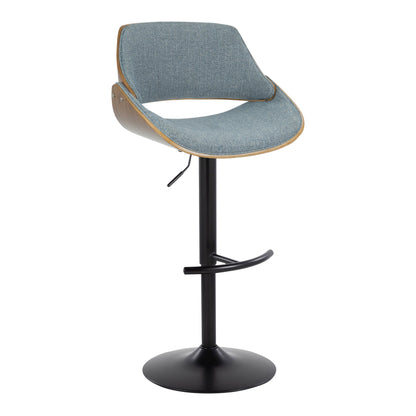 Fabrizzi - Mid Century Modern Adjustable BarStool With Rounded T Footrest (Set of 2) Lumi Source