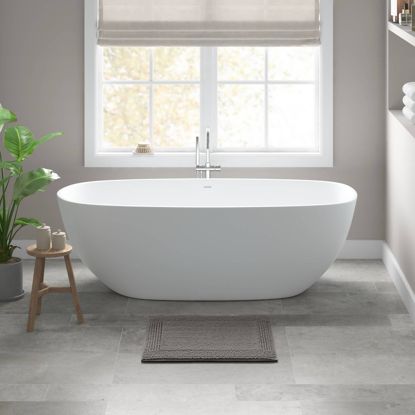 Splendor - 17" x 24" Tufted Reversible Bath Rug - Charcoal Madison Park Signature