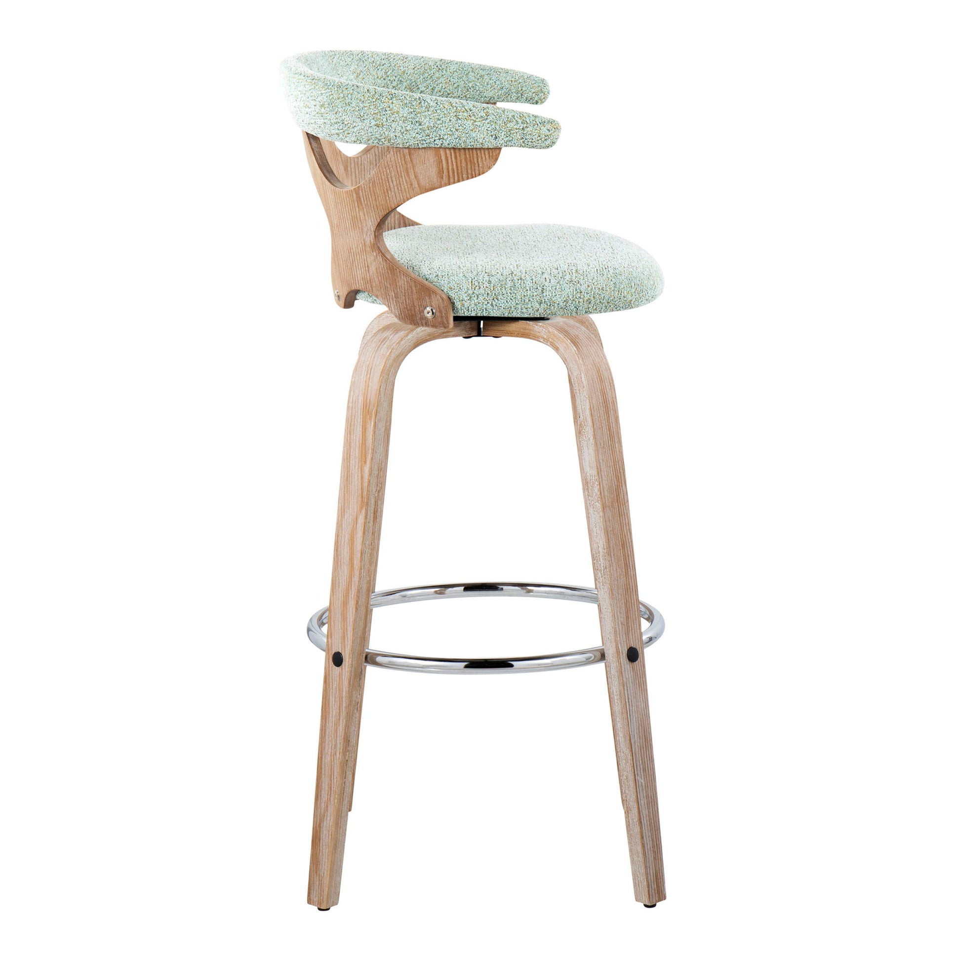 Gardenia - Contemporary Fixed Height Barstool With Swivel With Round Footrest (Set of 2) Lumi Source