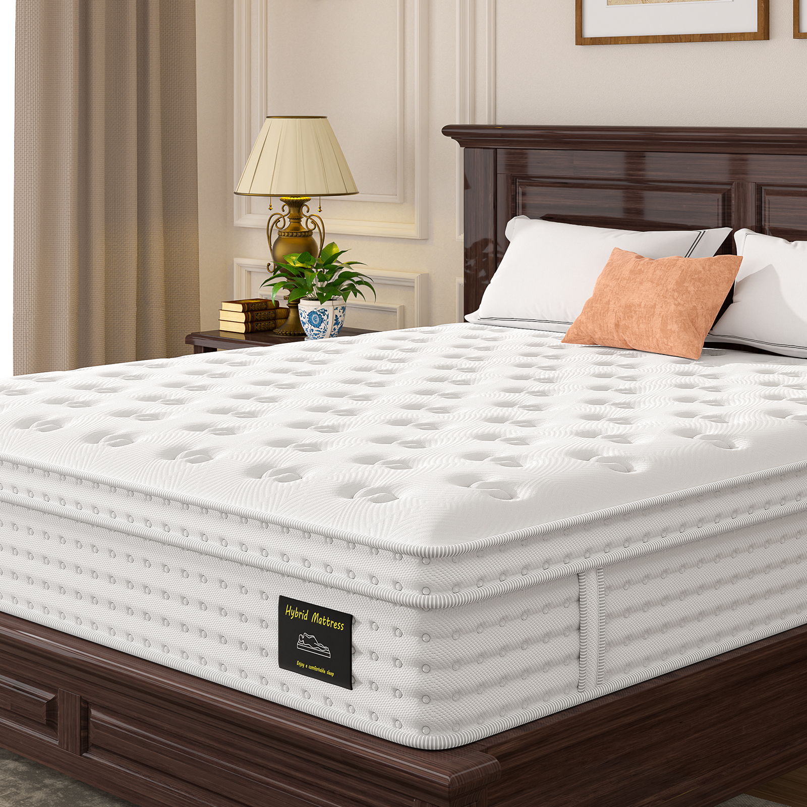 12'' Hybrid Mattress, Memory Foam & Pocket Springs For Pressure Relief Somnus Mattress USA