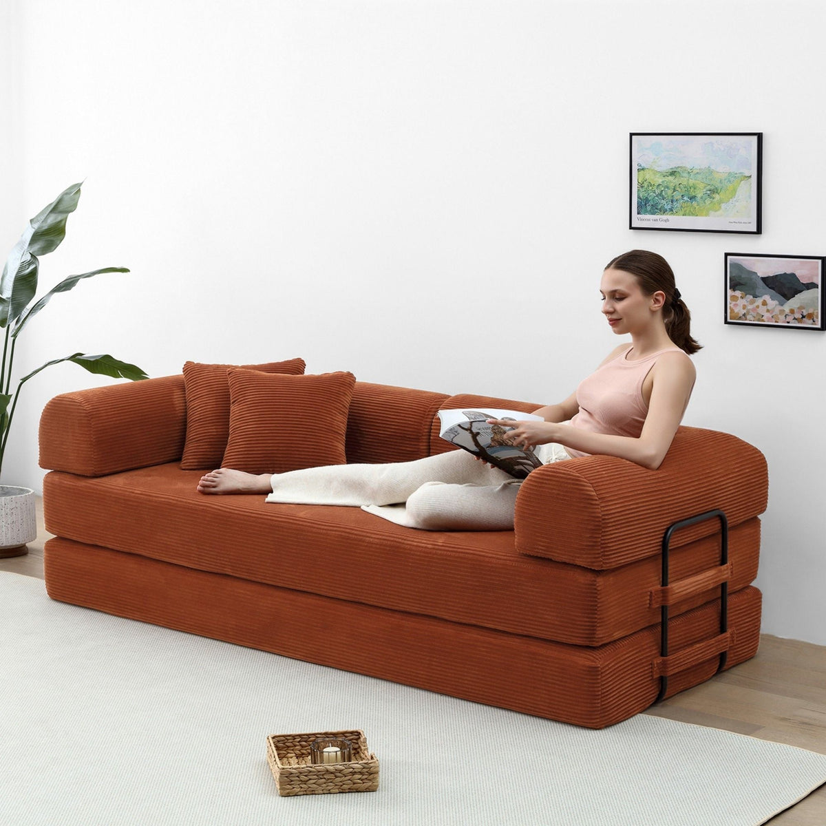 Convertible Foldable Floor Sofa Bed For Living Room Home Essentials