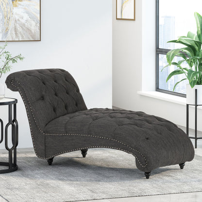 Chaise Lounge With Button Tufted Diamon Stitch Noble House