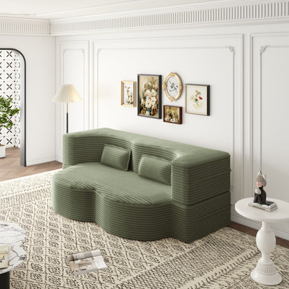 Convertible Foam-Filled Sleeper Sofa Bed With 2 Pillows Home Essentials
