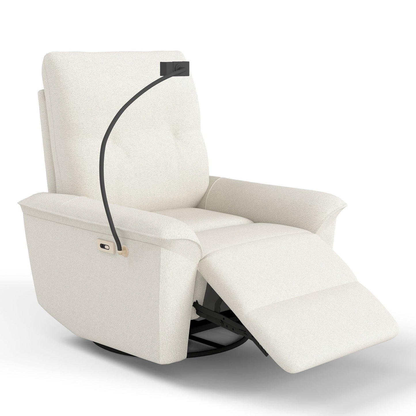 270° Power Swivel Rocker Recliner Chair With Phone Holder, Electric Glider Reclining Sofa With USB Ports For Living Room Bedroom - Beige Home Essentials