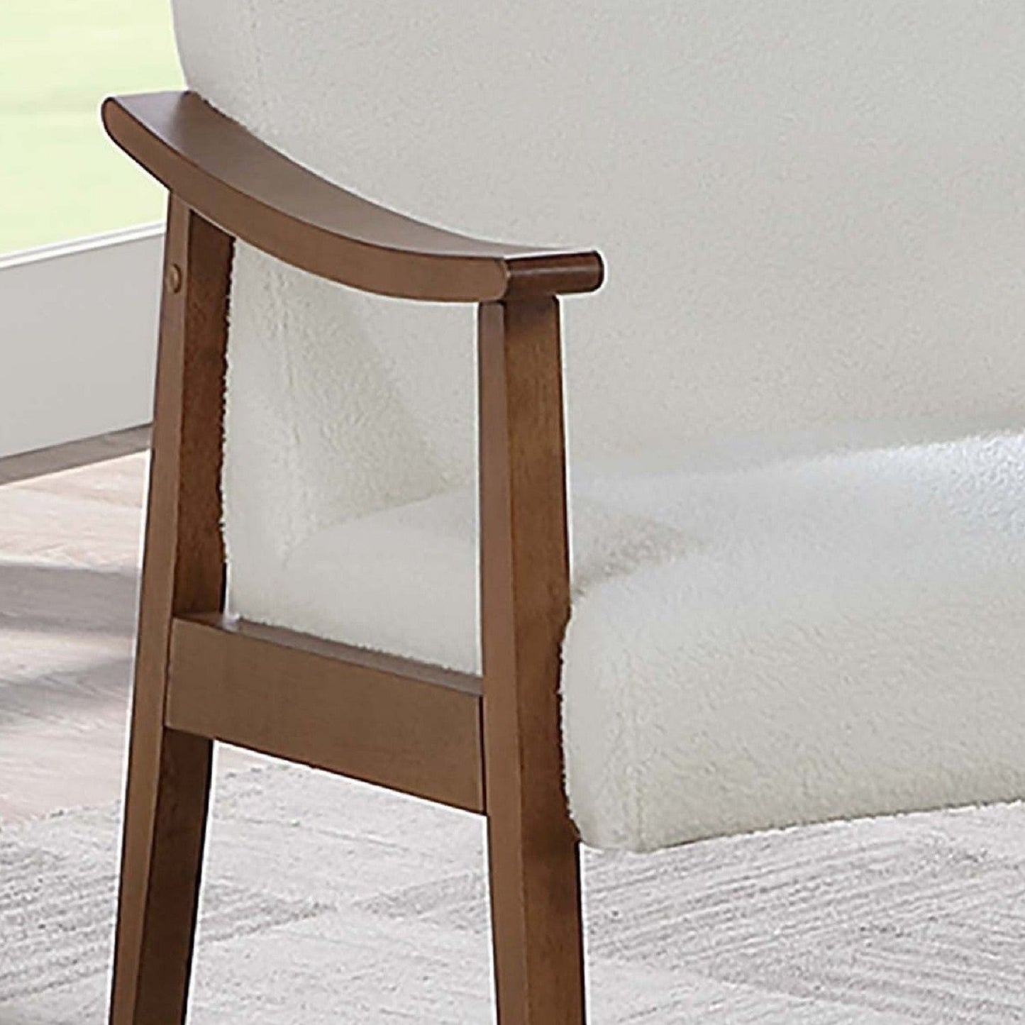 Upholstered Accent Chair With Frame Low Profile Seating For Living Room - White Home Essentials