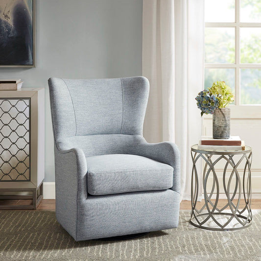 Arianna - Swivel Glider Chair - Light Blue