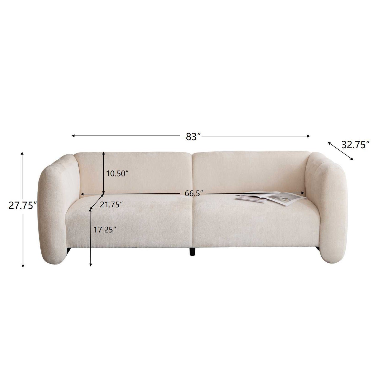Tonson - 3 Seater Sofa, Wave Design Noble House