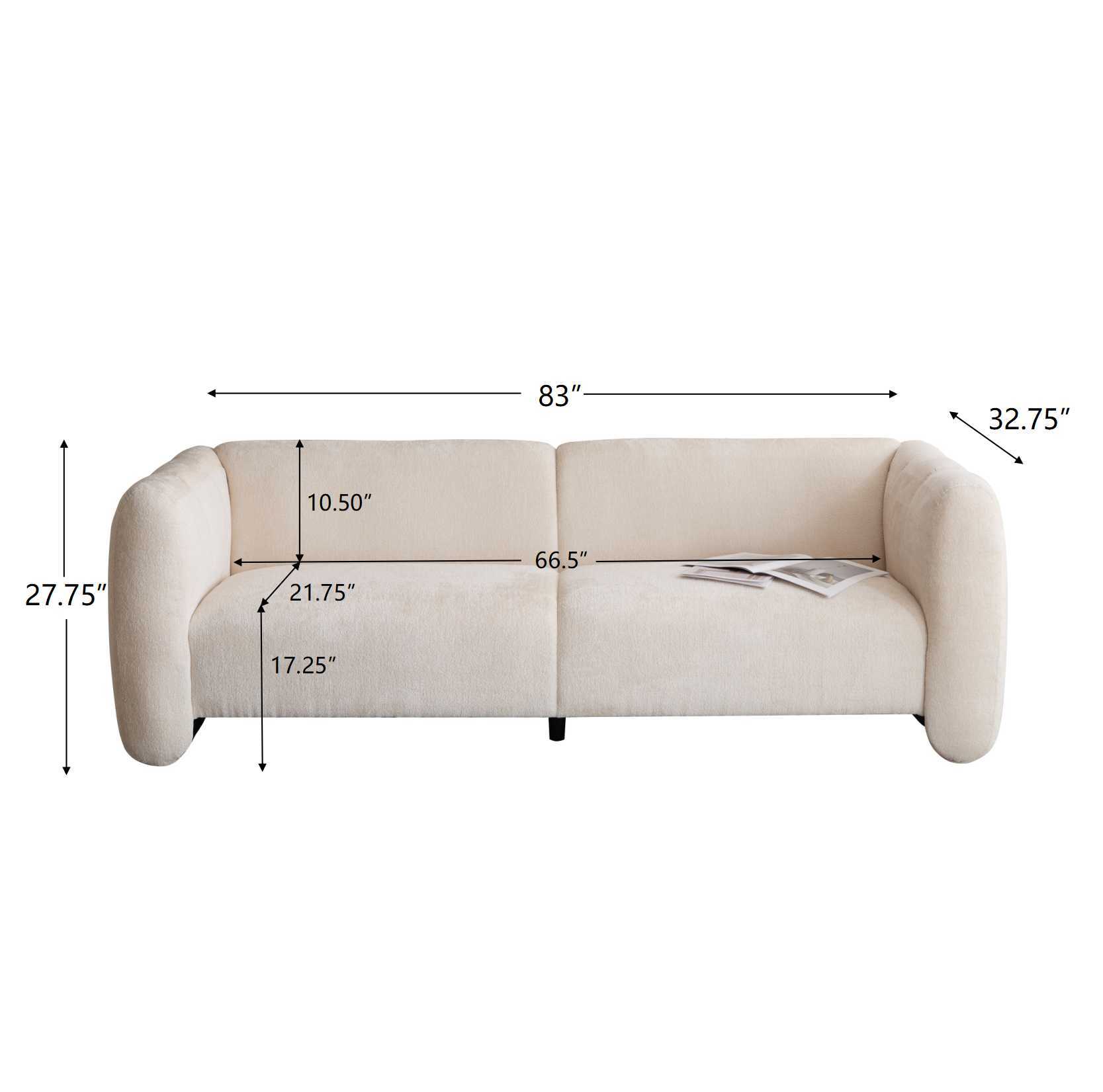 Tonson - 3 Seater Sofa, Wave Design Noble House