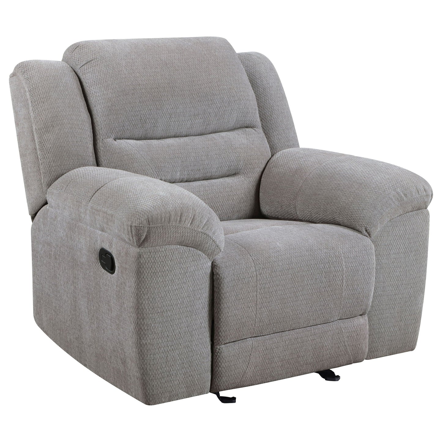 Sebring - Upholstered Glider Recliner Chair With Manual Recline And Smooth Gliding Motion - Gray Furniture Max
