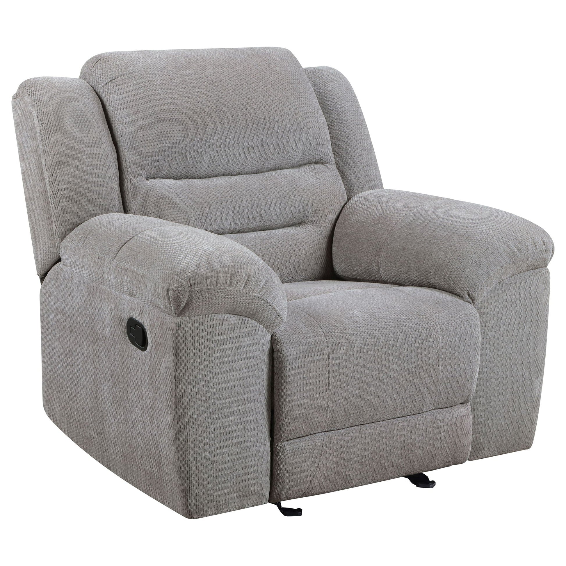 Sebring - Upholstered Glider Recliner Chair With Manual Recline And Smooth Gliding Motion - Gray Furniture Max